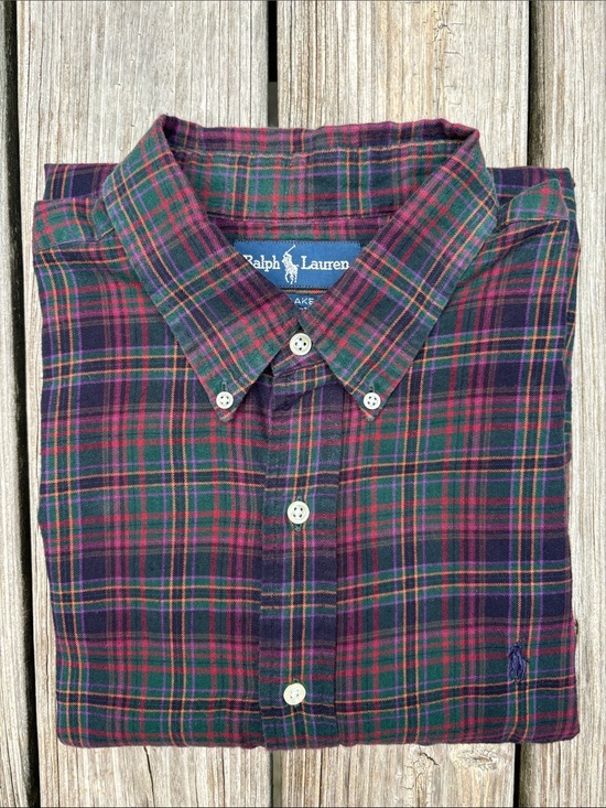 Ralph Lauren Other - RALPH LAUREN | 90s Y2K Purple Plaid Blake Cotton Vintage Prep LS Shirt | Size XL
